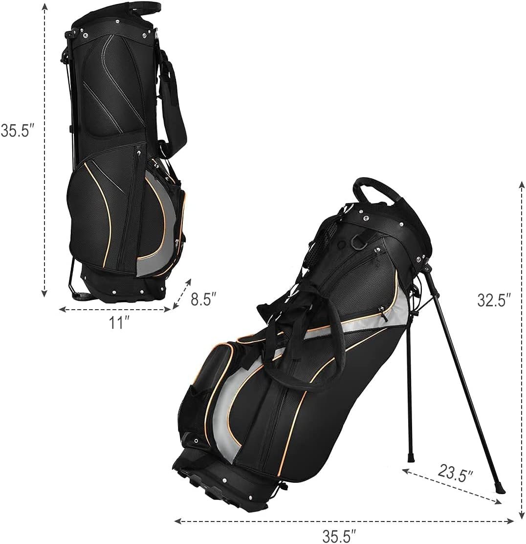 Mayjooy Golf Stand Bag, Portable Golf Bag w/8 Way Dividers, Organized Easy-Storage Stand Bag w/Durable Fabric,Black 5 Mayjooy Golf Stand Bag, Portable Golf Bag w/8 Way Dividers, Organized Easy-Storage Stand Bag w/Durable Fabric,Black - Image 5