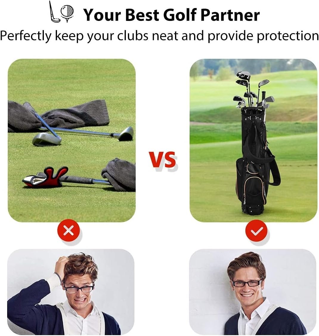Mayjooy Golf Stand Bag, Portable Golf Bag w/8 Way Dividers, Organized Easy-Storage Stand Bag w/Durable Fabric,Black 8 Mayjooy Golf Stand Bag, Portable Golf Bag w/8 Way Dividers, Organized Easy-Storage Stand Bag w/Durable Fabric,Black - Image 8