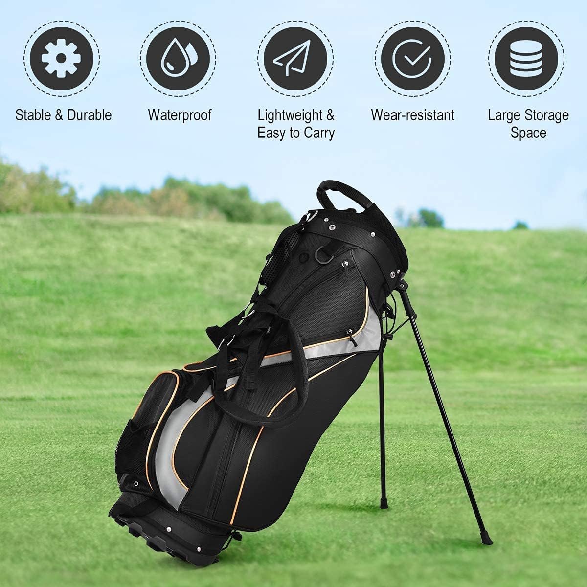 Mayjooy Golf Stand Bag, Portable Golf Bag w/8 Way Dividers, Organized Easy-Storage Stand Bag w/Durable Fabric,Black 9 Mayjooy Golf Stand Bag, Portable Golf Bag w/8 Way Dividers, Organized Easy-Storage Stand Bag w/Durable Fabric,Black - Image 9