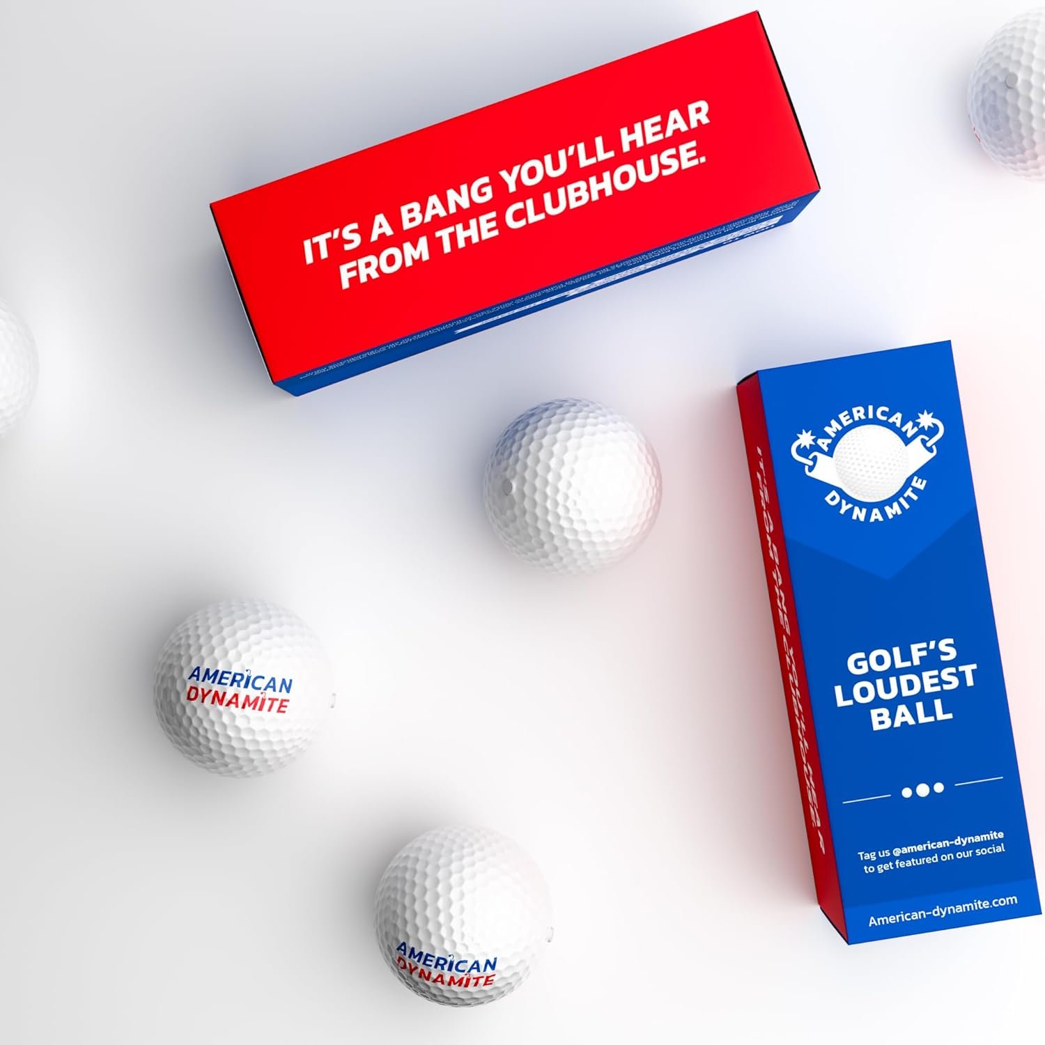 American Dynamite - Golf's Loudest Ball - Viral Prank Golf Ball - Loud Sound When Hit (Sleeve of 3, Novelty) 5 American Dynamite - Golf's Loudest Ball - Viral Prank Golf Ball - Loud Sound When Hit (Sleeve of 3, Novelty) - Image 5