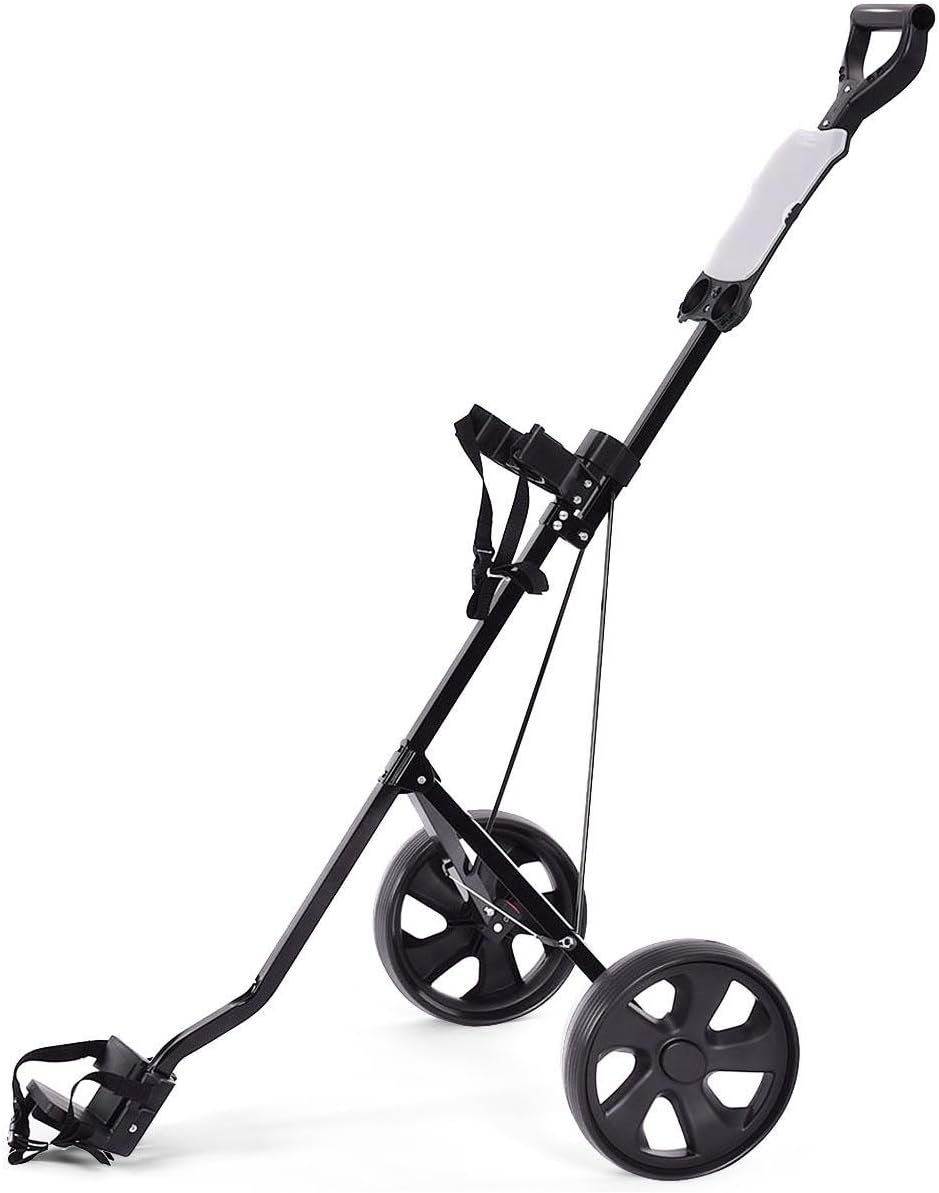 DORTALA Golf Cart, 2 Wheel Foldable Golf Trolley Push Pull Cart with Scoreboard, Multifunctional and Convenient Golf Cart Quickly Opened and Closed 3 DORTALA Golf Cart, 2 Wheel Foldable Golf Trolley Push Pull Cart with Scoreboard, Multifunctional and Convenient Golf Cart Quickly Opened and Closed - Image 3