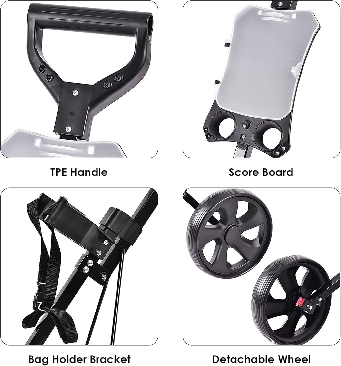 DORTALA Golf Cart, 2 Wheel Foldable Golf Trolley Push Pull Cart with Scoreboard, Multifunctional and Convenient Golf Cart Quickly Opened and Closed 6 DORTALA Golf Cart, 2 Wheel Foldable Golf Trolley Push Pull Cart with Scoreboard, Multifunctional and Convenient Golf Cart Quickly Opened and Closed - Image 6