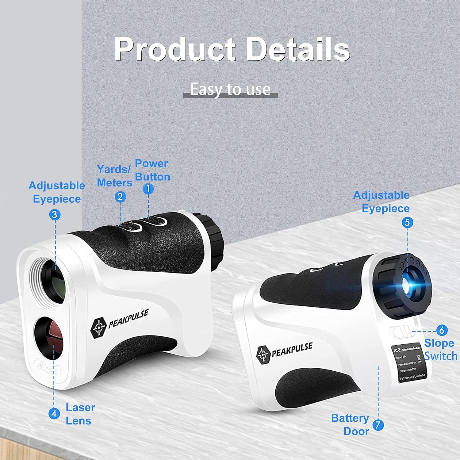 Golf Rangefinder 650/1200/1700 Yards Range Finder Golfing 6X Magnification 0.5 Yard Accuracy Flag Pin Lock Vibration Fast Focus 7 Golf Rangefinder 650/1200/1700 Yards Range Finder Golfing 6X Magnification 0.5 Yard Accuracy Flag Pin Lock Vibration Fast Focus - Image 7