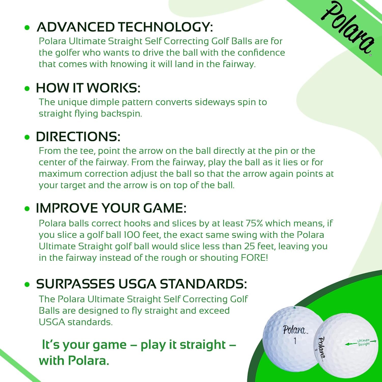 Polara Golf Self-Correcting Golf Balls – Soft Feel, Anti-Slice & Hook Correction, Exceeds USGA Limits, Dimple Pattern, High-Performance Balls for Men & Women – 1 Dozen 4 Polara Golf Self-Correcting Golf Balls – Soft Feel, Anti-Slice & Hook Correction, Exceeds USGA Limits, Dimple Pattern, High-Performance Balls for Men & Women – 1 Dozen - Image 4