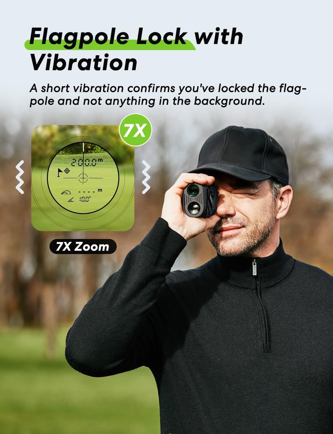 Golf Rangefinder with Slope, 1200 Yards Laser Range Finder, 7X Magnification, Rechargeable Range Finders Golfing with Flagpole Lock Vibration, Magnetic Strip, Golf Accessories for Hunting 3 Golf Rangefinder with Slope, 1200 Yards Laser Range Finder, 7X Magnification, Rechargeable Range Finders Golfing with Flagpole Lock Vibration, Magnetic Strip, Golf Accessories for Hunting - Image 3