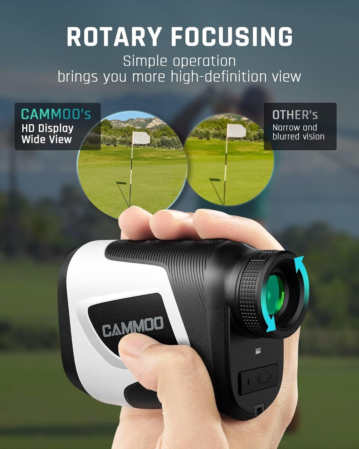 Golf Hunting Rangefinder with Slope, 1100Y Range Finder Golfing with 5 Mode, 6X Magnification, USB Charging, Clear&Accurate Measurement,Vibration Alert, for Hunting,Golfing, Measurement - M1000 3 Golf Hunting Rangefinder with Slope, 1100Y Range Finder Golfing with 5 Mode, 6X Magnification, USB Charging, Clear&Accurate Measurement,Vibration Alert, for Hunting,Golfing, Measurement - M1000 - Image 3