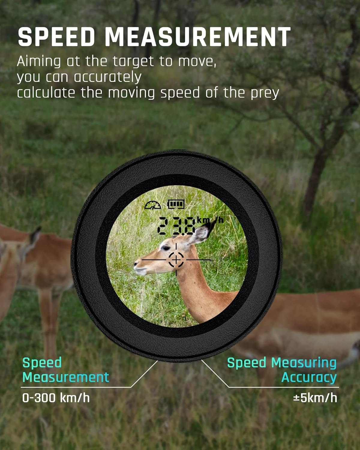 Golf Hunting Rangefinder with Slope, 1100Y Range Finder Golfing with 5 Mode, 6X Magnification, USB Charging, Clear&Accurate Measurement,Vibration Alert, for Hunting,Golfing, Measurement - M1000 6 Golf Hunting Rangefinder with Slope, 1100Y Range Finder Golfing with 5 Mode, 6X Magnification, USB Charging, Clear&Accurate Measurement,Vibration Alert, for Hunting,Golfing, Measurement - M1000 - Image 6