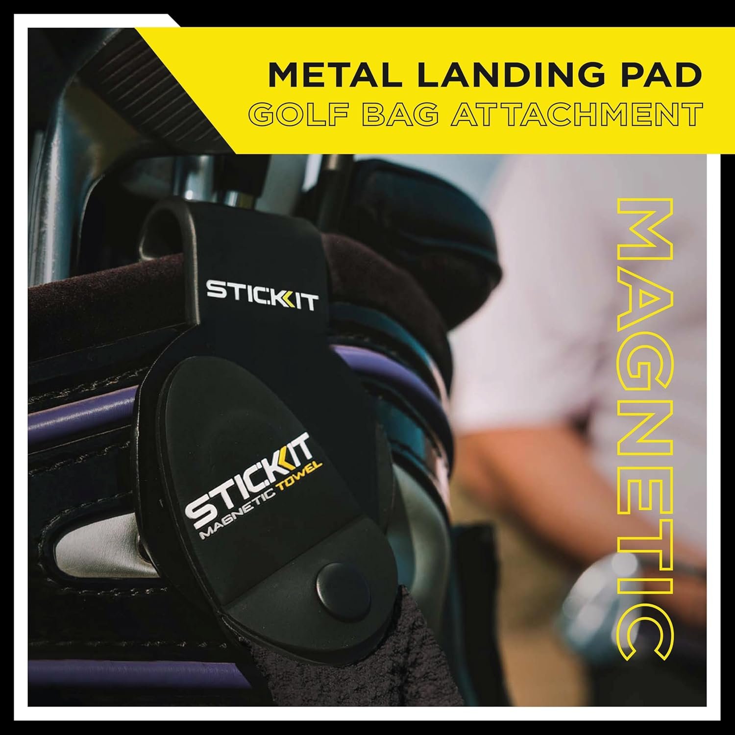 STICKIT Magnetic Towel, Black | Top-Tier Microfiber Golf Towel with Deep Waffle Pockets | Industrial Strength Magnet for Strong Hold to Golf Carts or Clubs 8 STICKIT Magnetic Towel, Black | Top-Tier Microfiber Golf Towel with Deep Waffle Pockets | Industrial Strength Magnet for Strong Hold to Golf Carts or Clubs - Image 8