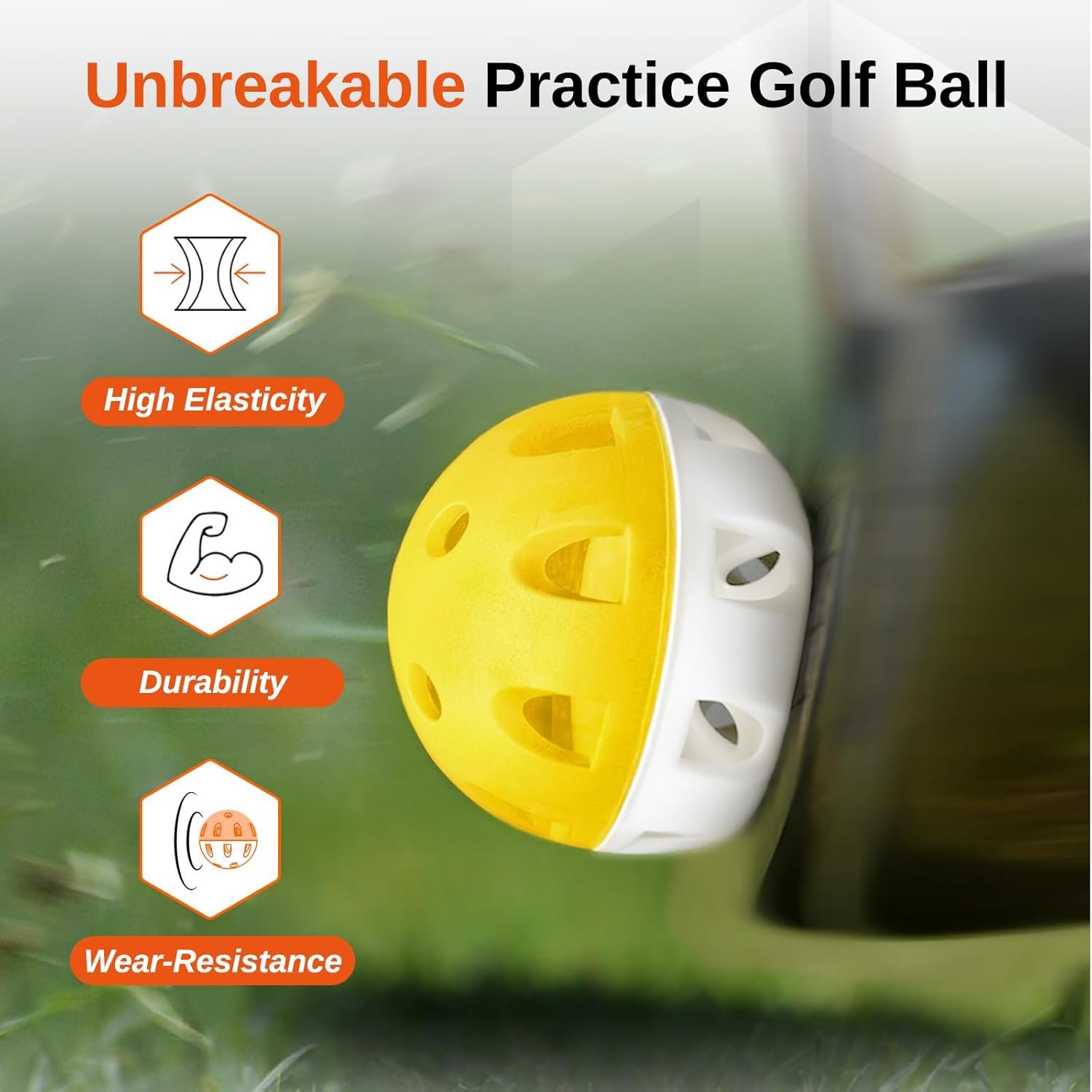 Wear-Resistant Practice Golf Balls (20 Pack), High Visibility for Easy Tracking, Limited-Flight, Golf Balls Design, Indoor & Outdoor 4 Wear-Resistant Practice Golf Balls (20 Pack), High Visibility for Easy Tracking, Limited-Flight, Golf Balls Design, Indoor & Outdoor - Image 4