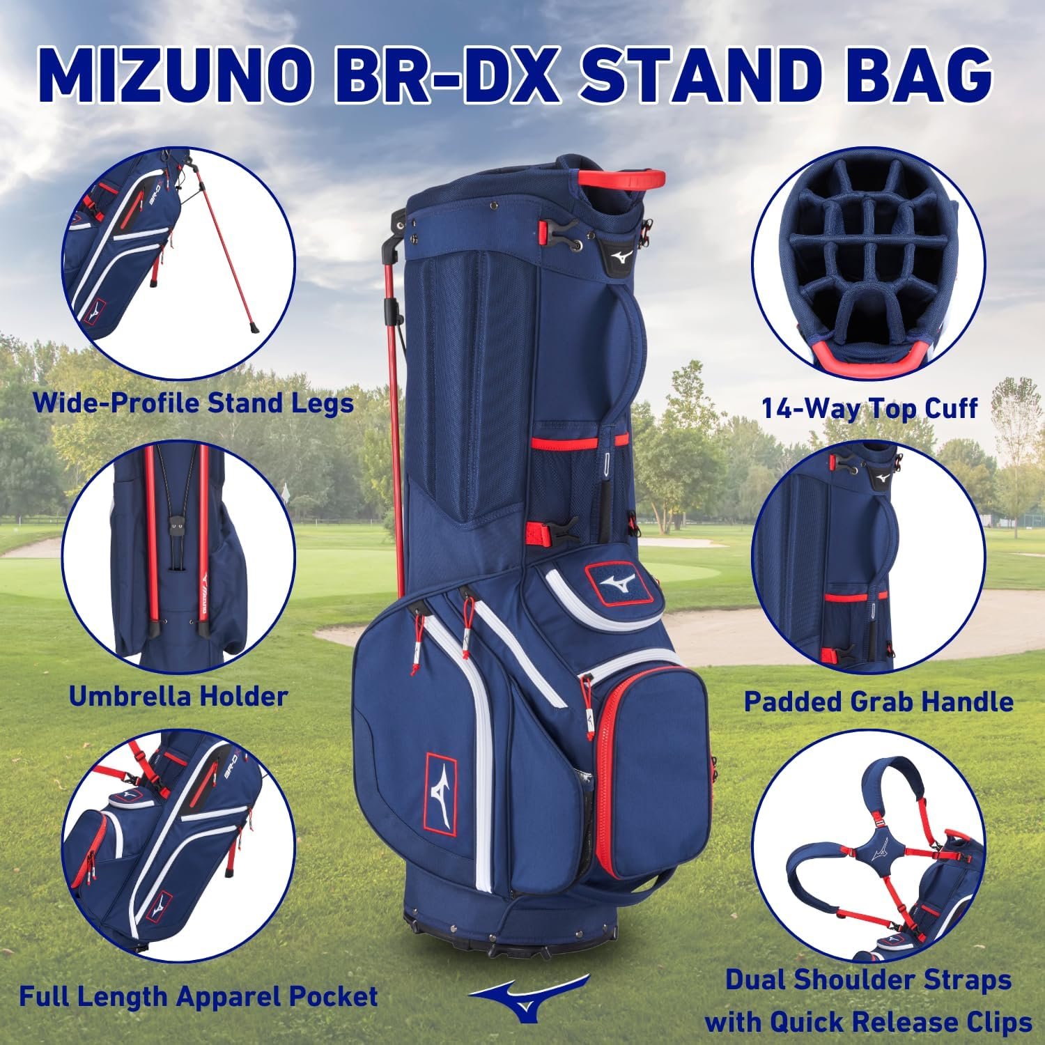 Mizuno BR-DX 14-Way Hybrid Stand Golf Bag 7 Mizuno BR-DX 14-Way Hybrid Stand Golf Bag - Image 7