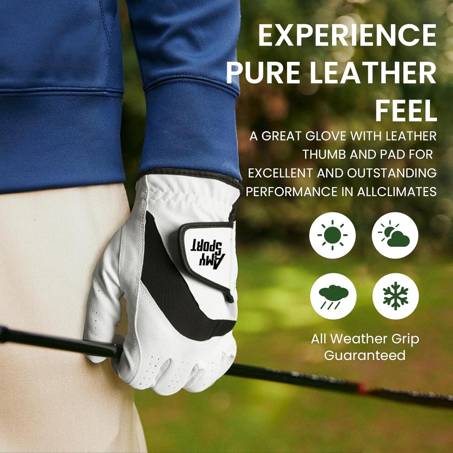 Amy Sport Golf Gloves Men Right Handed Golfer Left Hand 3 Pack PU Leather All Weather Grip Soft Breathable Flexible for Mens 4 Amy Sport Golf Gloves Men Right Handed Golfer Left Hand 3 Pack PU Leather All Weather Grip Soft Breathable Flexible for Mens - Image 4