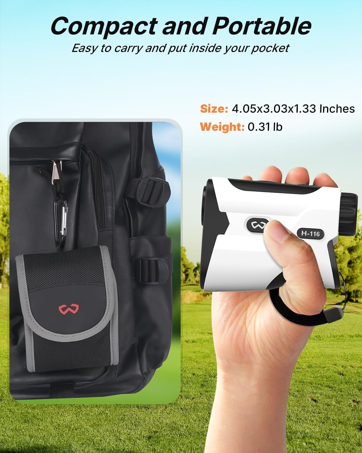WOSPORTS Golf Rangefinder with Slope - 1200/1500 Yards Laser Range Finder Golf with Magnetic Strap, Flag Pole Locking Vibration 8 WOSPORTS Golf Rangefinder with Slope - 1200/1500 Yards Laser Range Finder Golf with Magnetic Strap, Flag Pole Locking Vibration - Image 8
