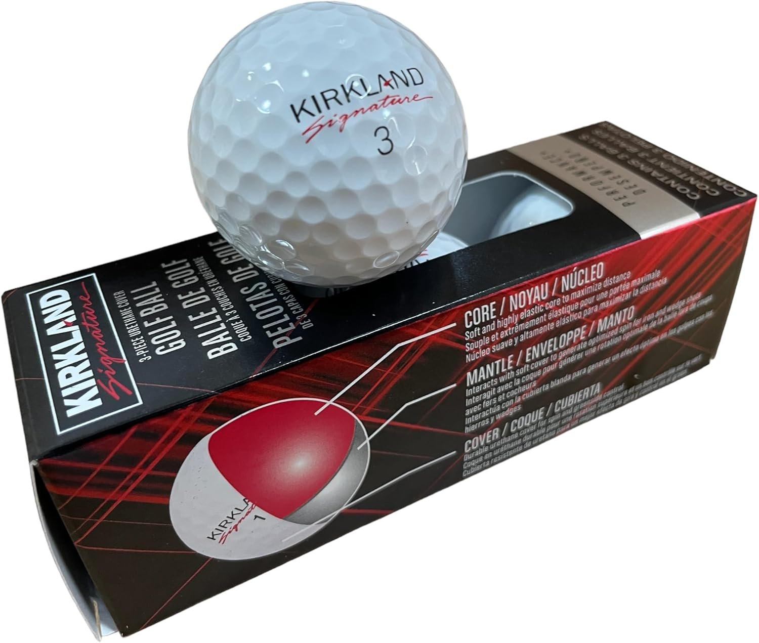 Kirkland Signature Golf Balls 3-Piece Urethane Cover, 12 Golf Balls 3 Kirkland Signature Golf Balls 3-Piece Urethane Cover, 12 Golf Balls - Image 3