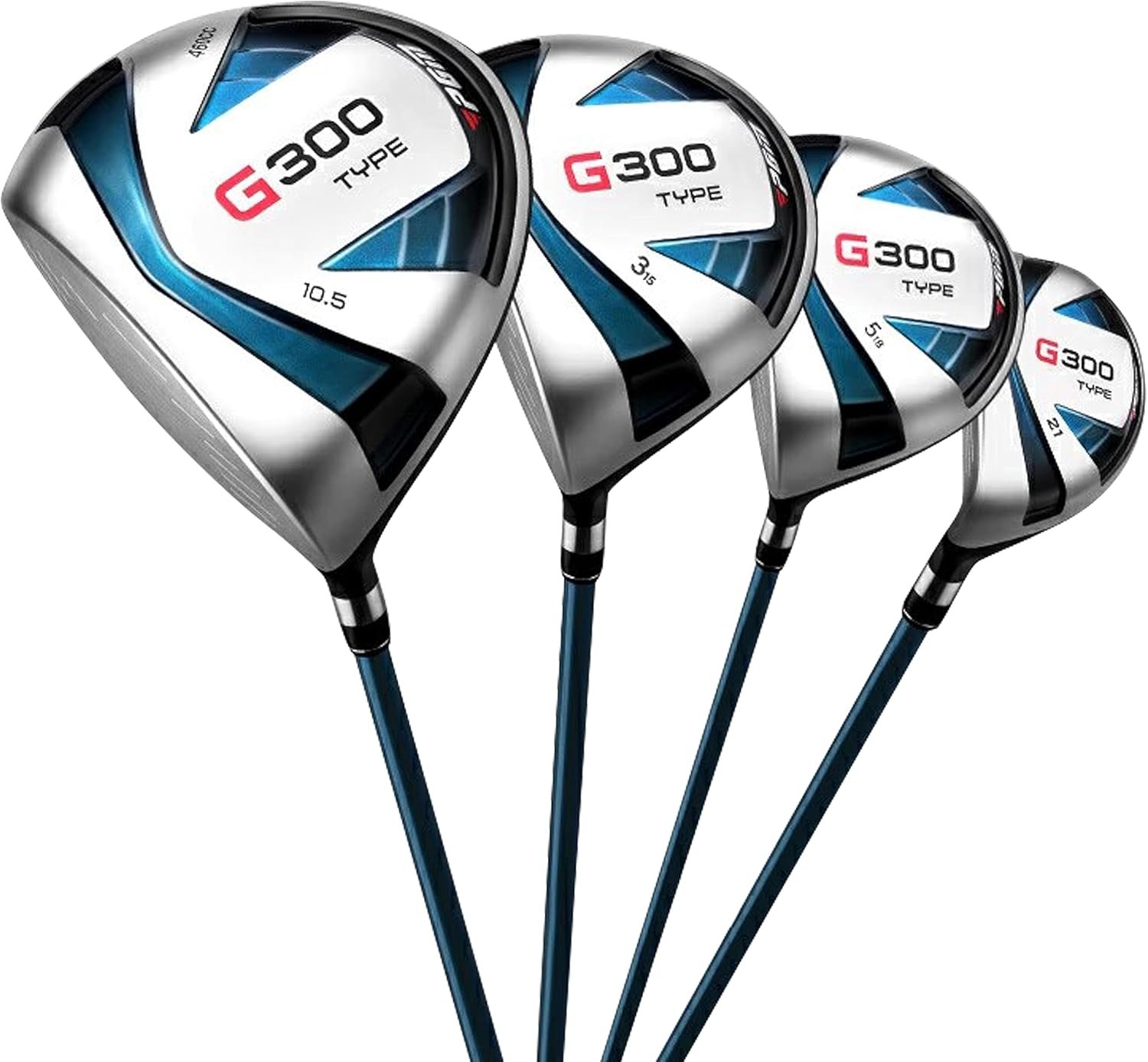 PGM Men's G300 Type 9/12 Pieces Complete Golf Club Set - Titanium #1 Driver, Draw-Biased Hybrid, High-Strength Stainless Steel Iron Set, High Forgiveness Putter, with Stand Bag 4 PGM Men's G300 Type 9/12 Pieces Complete Golf Club Set - Titanium #1 Driver, Draw-Biased Hybrid, High-Strength Stainless Steel Iron Set, High Forgiveness Putter, with Stand Bag - Image 4