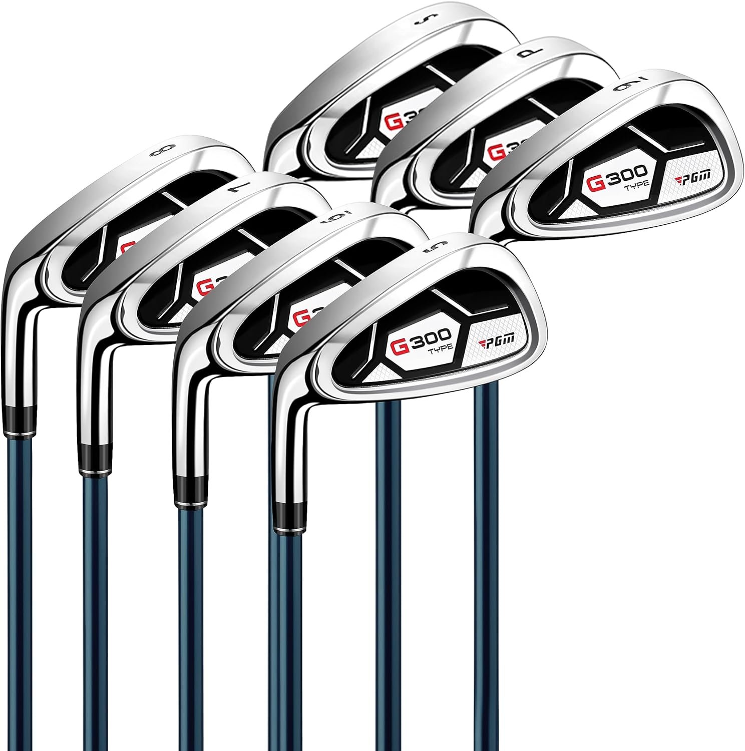 PGM Men's G300 Type 9/12 Pieces Complete Golf Club Set - Titanium #1 Driver, Draw-Biased Hybrid, High-Strength Stainless Steel Iron Set, High Forgiveness Putter, with Stand Bag 5 PGM Men's G300 Type 9/12 Pieces Complete Golf Club Set - Titanium #1 Driver, Draw-Biased Hybrid, High-Strength Stainless Steel Iron Set, High Forgiveness Putter, with Stand Bag - Image 5