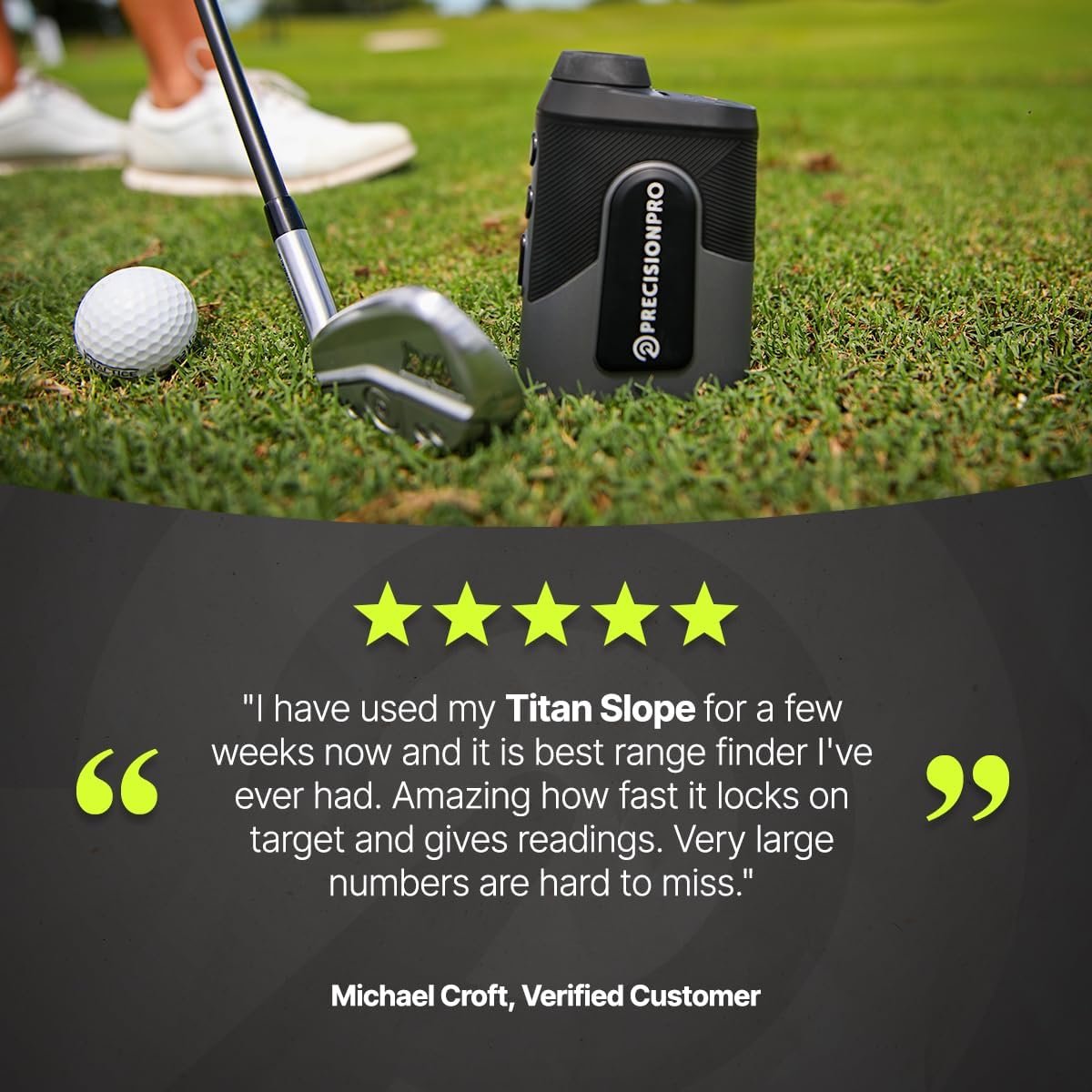 Precision Pro Titan Slope Golf Range Finder with Slope Switch - Premium Laser Rangefinder -Waterproof - Cart Magnet, Slope, 6X, Flag Lock w Pulse, 900+ Yard Range Laser Golf Rangefinder 7 Precision Pro Titan Slope Golf Range Finder with Slope Switch - Premium Laser Rangefinder -Waterproof - Cart Magnet, Slope, 6X, Flag Lock w Pulse, 900+ Yard Range Laser Golf Rangefinder - Image 7