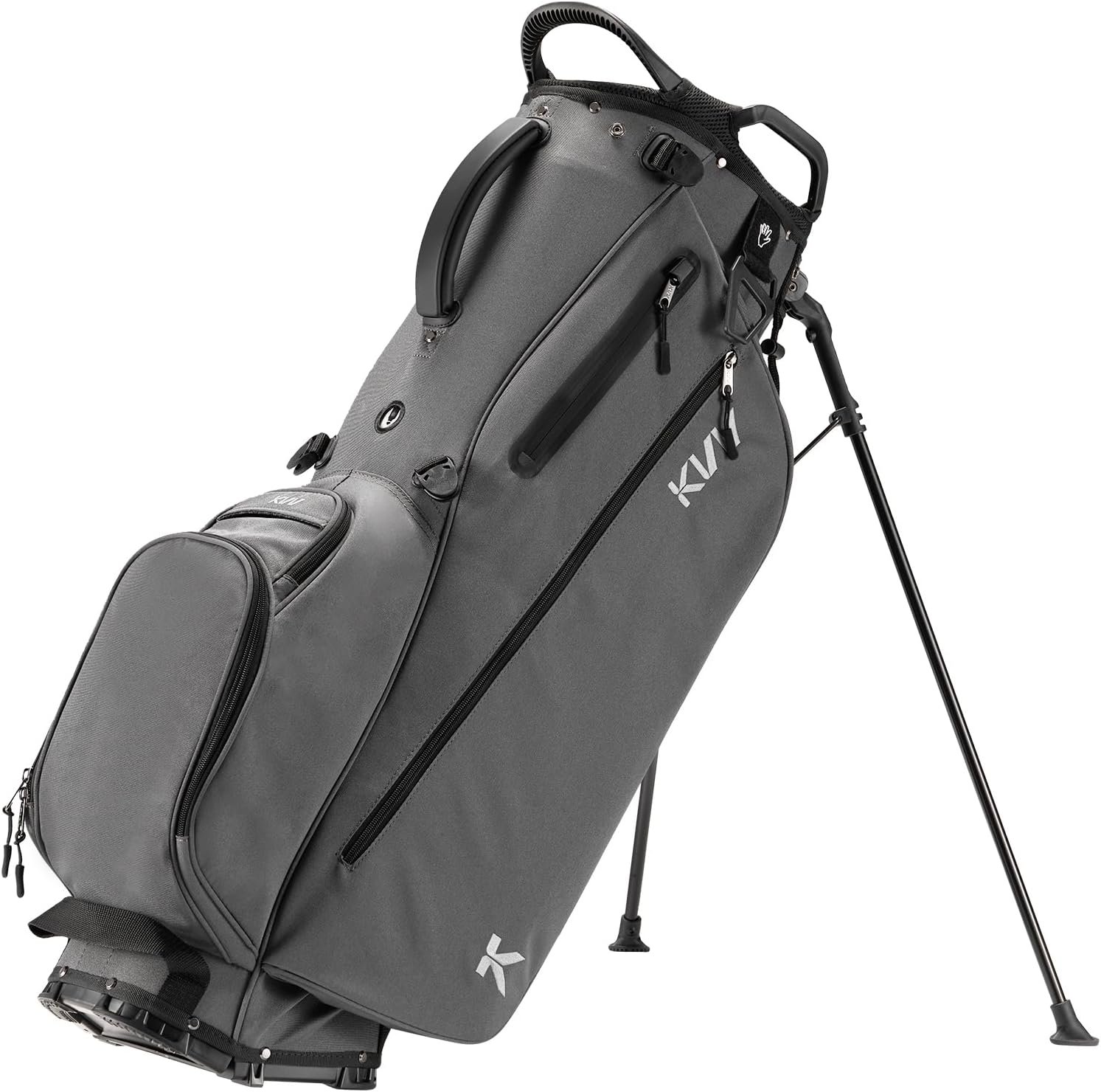 KVV Lightweight Golf Stand Bag with 7 Way Full-Length Dividers, 5 Zippered Pockets, Automatically Adjustable Dual Straps,Elegant Design 1 KVV Lightweight Golf Stand Bag with 7 Way Full-Length Dividers, 5 Zippered Pockets, Automatically Adjustable Dual Straps,Elegant Design