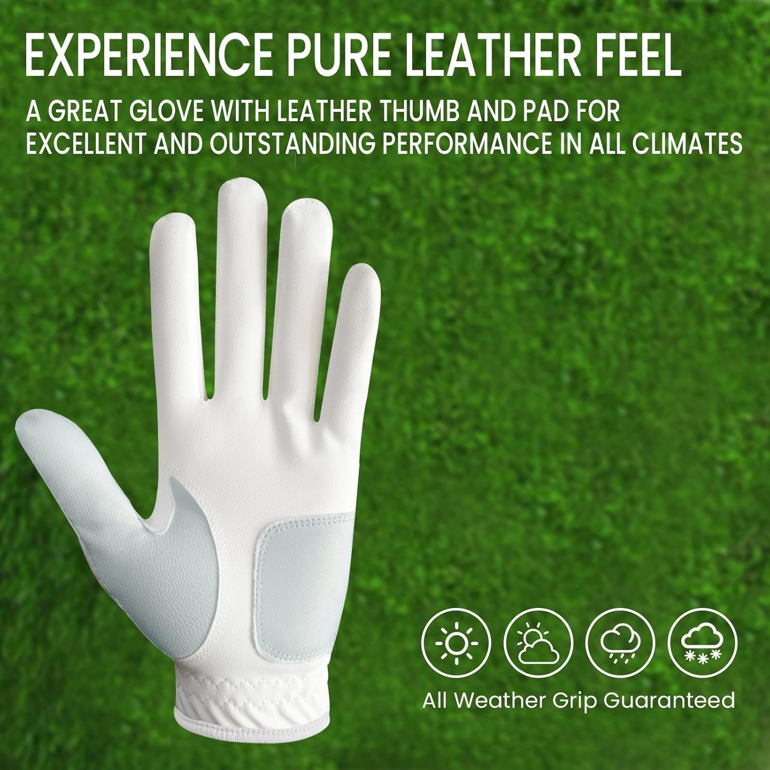 FINGER TEN Golf Gloves Men Right Handed Golfer Left Hand with Ball Marker 2 Pack Leather Breathable Comfortable Weathersof Grip Size Small Medium ML Large XL 3 FINGER TEN Golf Gloves Men Right Handed Golfer Left Hand with Ball Marker 2 Pack Leather Breathable Comfortable Weathersof Grip Size Small Medium ML Large XL - Image 3