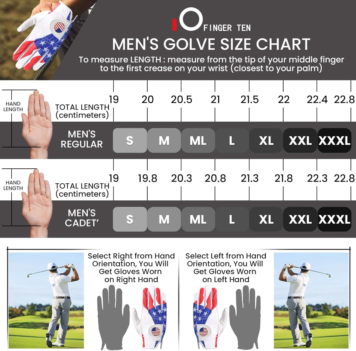 FINGER TEN Golf Gloves Men Right Handed Golfer Left Hand with Ball Marker 2 Pack Leather Breathable Comfortable Weathersof Grip Size Small Medium ML Large XL 6 FINGER TEN Golf Gloves Men Right Handed Golfer Left Hand with Ball Marker 2 Pack Leather Breathable Comfortable Weathersof Grip Size Small Medium ML Large XL - Image 6