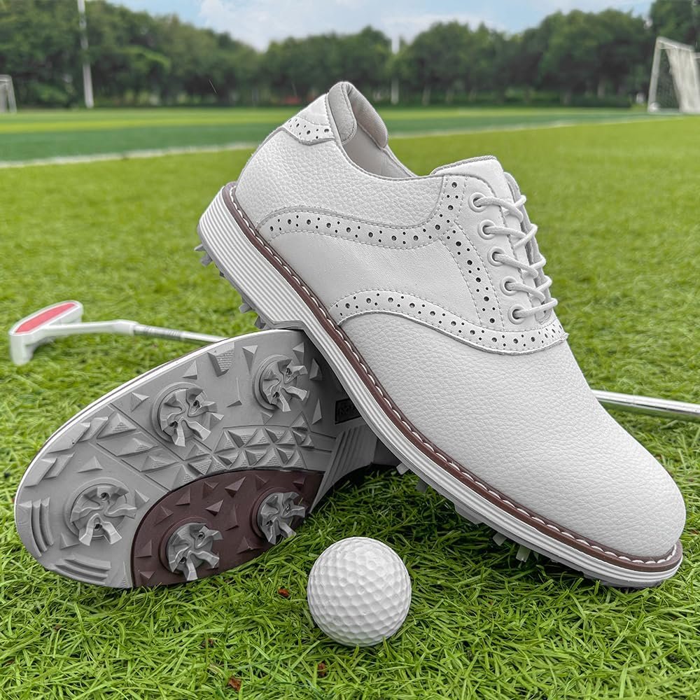 THESTRON Men Golf Shoes Waterproof Professional Golf Footwears Spikes Spikeless Golf Walking Sneakers Turf Sports Golf Training Sneakers for Men 4 THESTRON Men Golf Shoes Waterproof Professional Golf Footwears Spikes Spikeless Golf Walking Sneakers Turf Sports Golf Training Sneakers for Men - Image 4