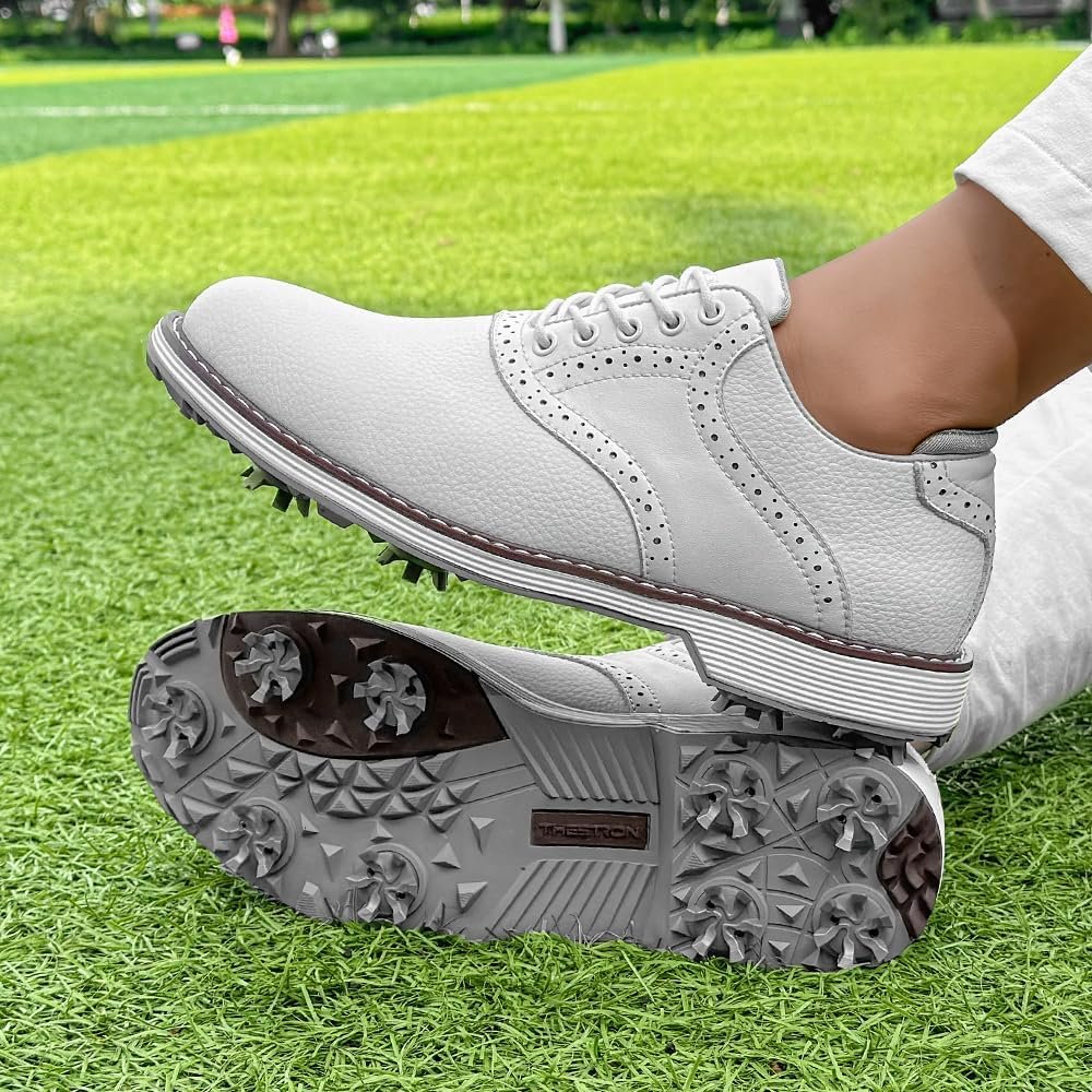 THESTRON Men Golf Shoes Waterproof Professional Golf Footwears Spikes Spikeless Golf Walking Sneakers Turf Sports Golf Training Sneakers for Men 5 THESTRON Men Golf Shoes Waterproof Professional Golf Footwears Spikes Spikeless Golf Walking Sneakers Turf Sports Golf Training Sneakers for Men - Image 5