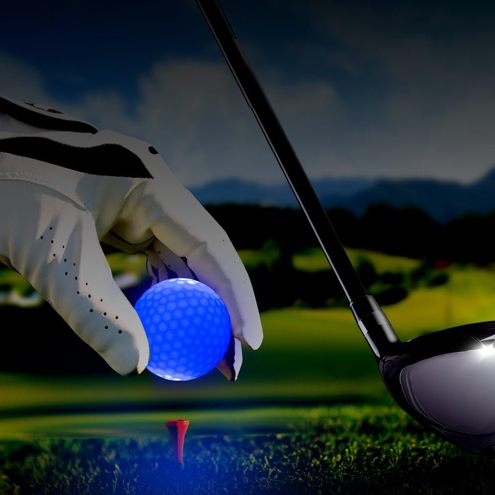 LED Light up Golf Balls, Glow in The Dark Night Golf Balls - Multi Colors of Blue, Orange, Red, White, Green, Pink - Pack of 6 5 LED Light up Golf Balls, Glow in The Dark Night Golf Balls - Multi Colors of Blue, Orange, Red, White, Green, Pink - Pack of 6 - Image 5