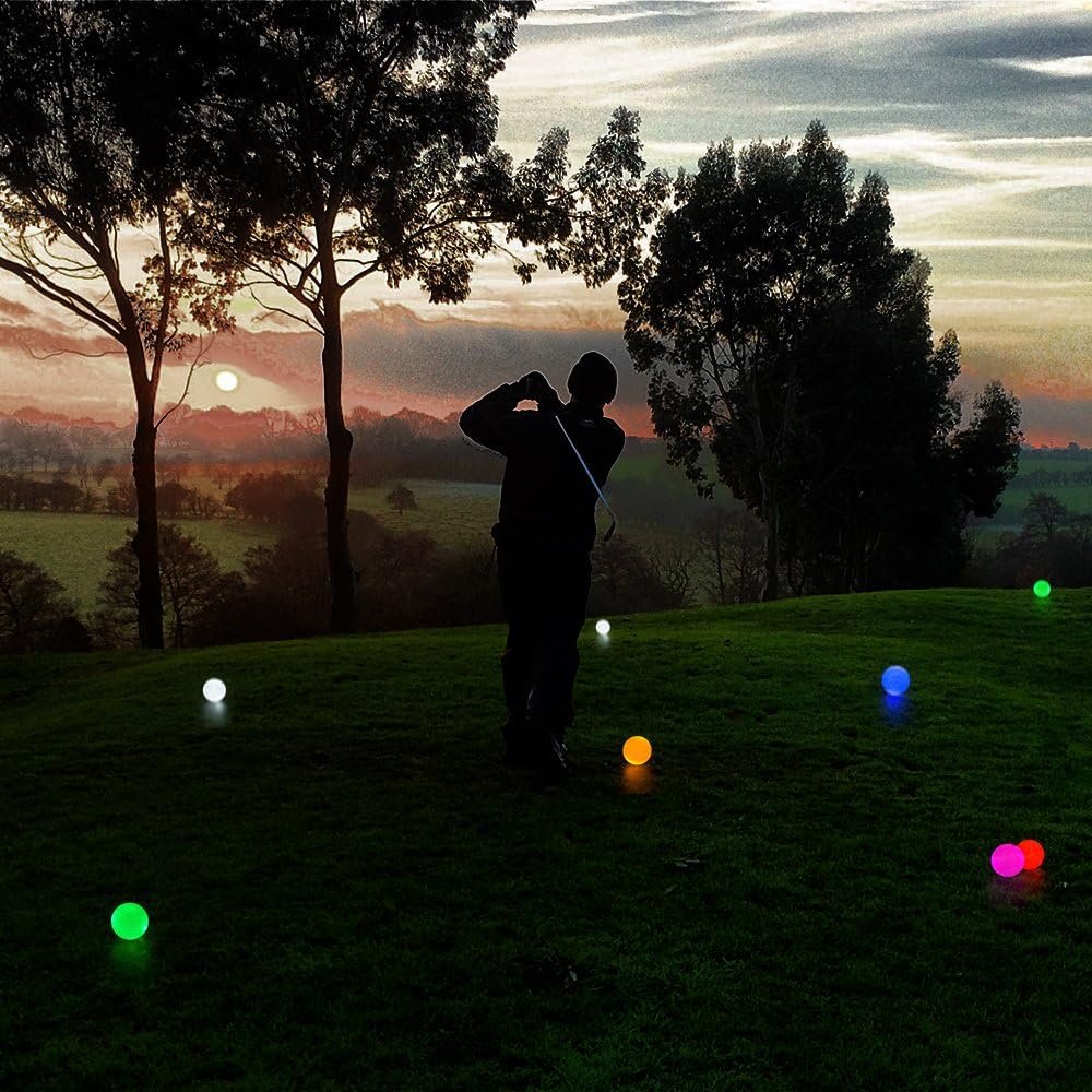 LED Light up Golf Balls, Glow in The Dark Night Golf Balls - Multi Colors of Blue, Orange, Red, White, Green, Pink - Pack of 6 7 LED Light up Golf Balls, Glow in The Dark Night Golf Balls - Multi Colors of Blue, Orange, Red, White, Green, Pink - Pack of 6 - Image 7