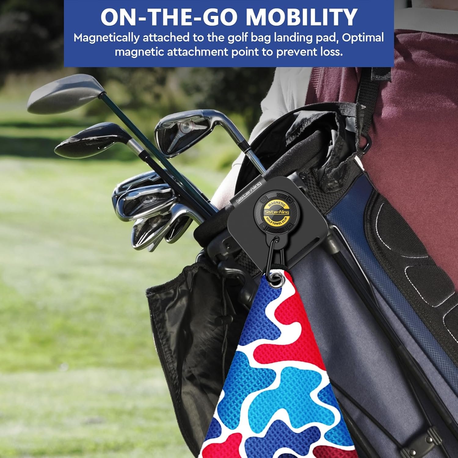 Golf Towel Magnetic Clip Set,Industrial Strength Magnet for Strong Hold to Golf Carts Golf Bags or Clubs,Removable and Easy Cleaner Accessories,Men's Golf Equipment, Golf Gifts 6 Golf Towel Magnetic Clip Set,Industrial Strength Magnet for Strong Hold to Golf Carts Golf Bags or Clubs,Removable and Easy Cleaner Accessories,Men's Golf Equipment, Golf Gifts - Image 6