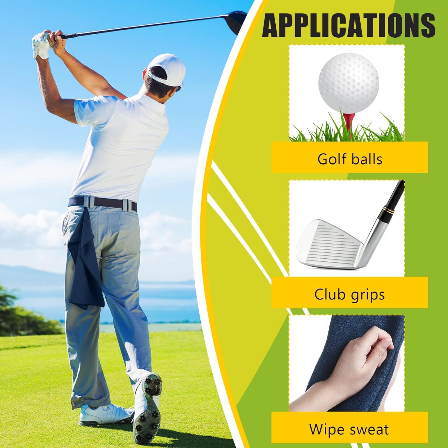 Cindeer 6 Pcs Tri-fold Golf Towel 16 x 23 Inch Microfiber Fabric Golf Towels with Heavy Duty Clip Waffle Pattern 6 Color Options(Dark Color) 5 Cindeer 6 Pcs Tri-fold Golf Towel 16 x 23 Inch Microfiber Fabric Golf Towels with Heavy Duty Clip Waffle Pattern 6 Color Options(Dark Color) - Image 5