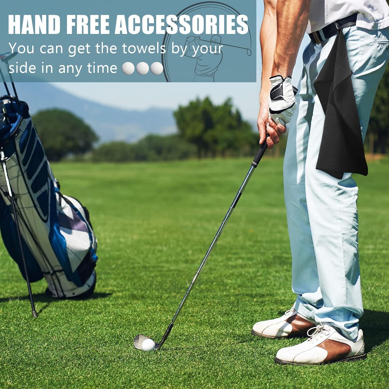 Cindeer 6 Pcs Tri-fold Golf Towel 16 x 23 Inch Microfiber Fabric Golf Towels with Heavy Duty Clip Waffle Pattern 6 Color Options(Dark Color) 6 Cindeer 6 Pcs Tri-fold Golf Towel 16 x 23 Inch Microfiber Fabric Golf Towels with Heavy Duty Clip Waffle Pattern 6 Color Options(Dark Color) - Image 6