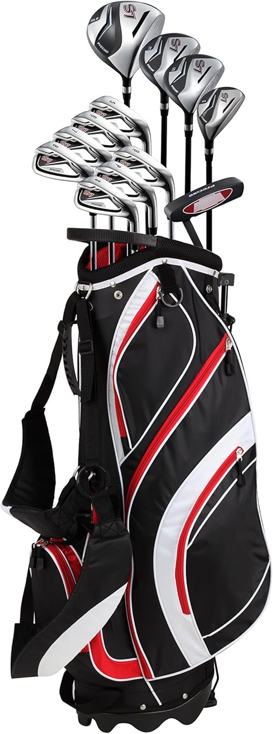 18 Piece Complete Men’s Golf Club Set with Titanium Driver, #3 & #5 Fairway Woods, #4 Hybrid, 5-SW Irons, Putter, Stand Bag, 4 H/C's, Men’s Golf Clubs Full Set Right Handed 2 18 Piece Complete Men’s Golf Club Set with Titanium Driver, #3 & #5 Fairway Woods, #4 Hybrid, 5-SW Irons, Putter, Stand Bag, 4 H/C's, Men’s Golf Clubs Full Set Right Handed - Image 2