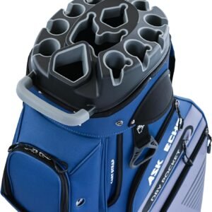 ASK ECHO 2024 T-Lock Golf Cart Bag with 14 Way Organizer Divider Top, Premium Cart Bag with Handles and Rain Cover, for Men
