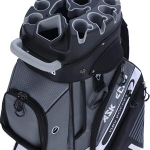 ASK ECHO T-Lock Golf Cart Bag with 14 Way Organizer Divider Top, Premium Cart Bag with Handles and Rain Cover for Men