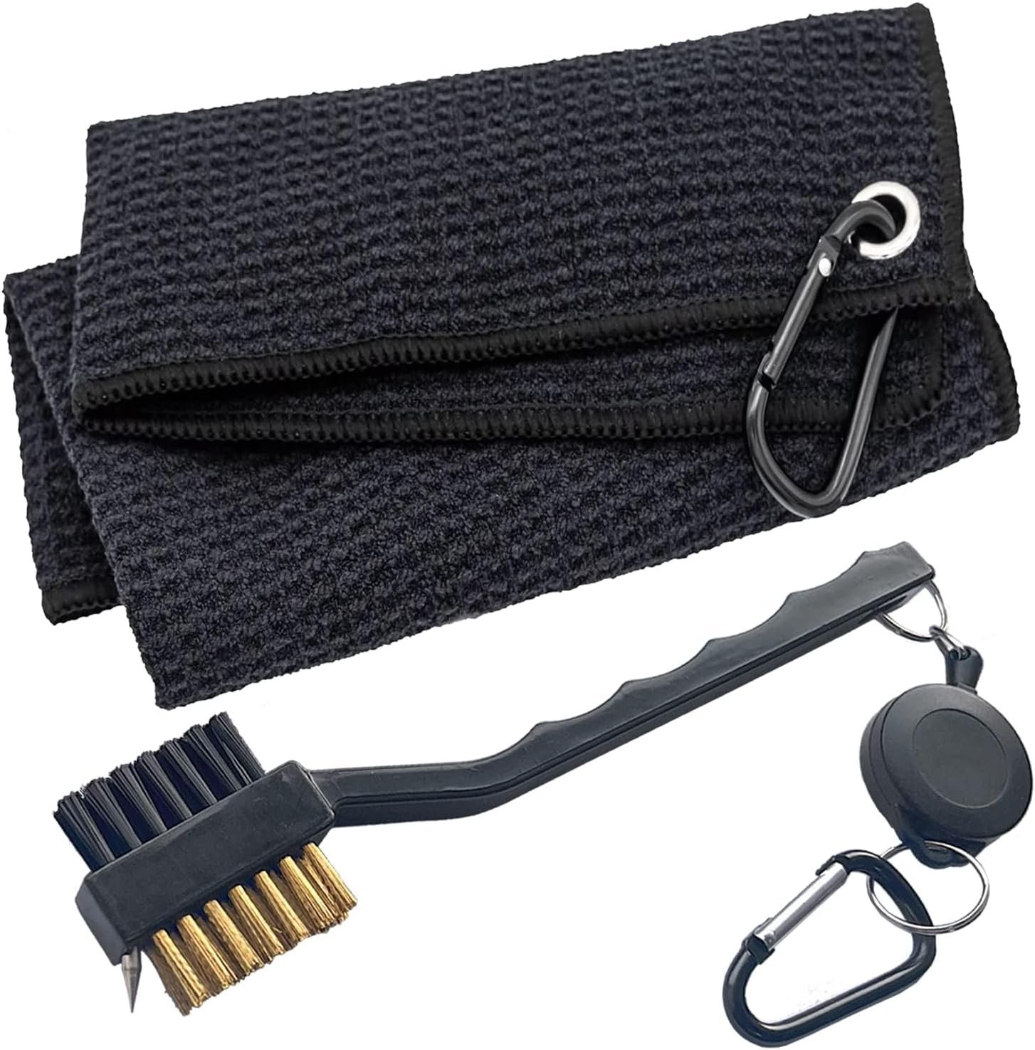ATTRACTIVE Golf Towel Set, Golf Towel and a Golf Brush, Microfiber Waffle Pattern Towels 1 ATTRACTIVE Golf Towel Set, Golf Towel and a Golf Brush, Microfiber Waffle Pattern Towels