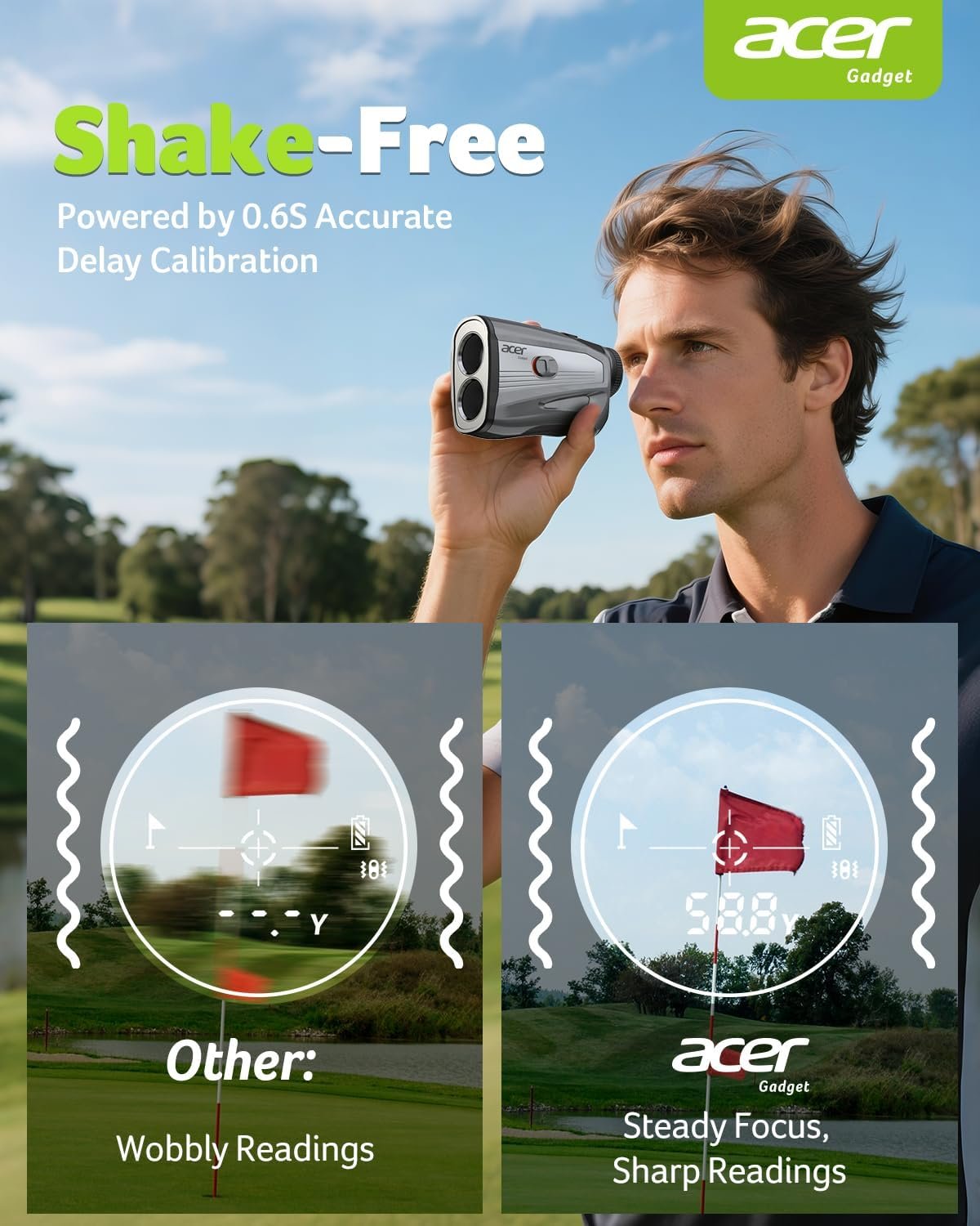 Acer Gadget Golf Rangefinder with Slope - 1200/1700Yards Laser Range Finder for Hunting, 6X Magnification Rangefinders Golf with Flag Pole Locking Vibration, Rechargeable Magnetic Golfing Gift for Men 2 Acer Gadget Golf Rangefinder with Slope - 1200/1700Yards Laser Range Finder for Hunting, 6X Magnification Rangefinders Golf with Flag Pole Locking Vibration, Rechargeable Magnetic Golfing Gift for Men - Image 2