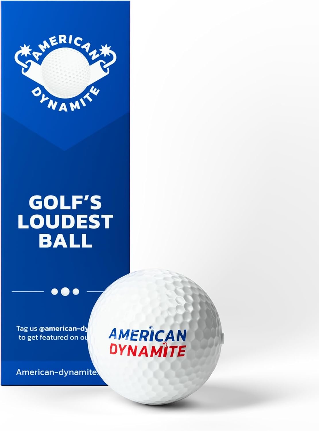 American Dynamite - Golf's Loudest Ball - Viral Prank Golf Ball - Loud Sound When Hit (Sleeve of 3, Novelty) 1 American Dynamite - Golf's Loudest Ball - Viral Prank Golf Ball - Loud Sound When Hit (Sleeve of 3, Novelty)