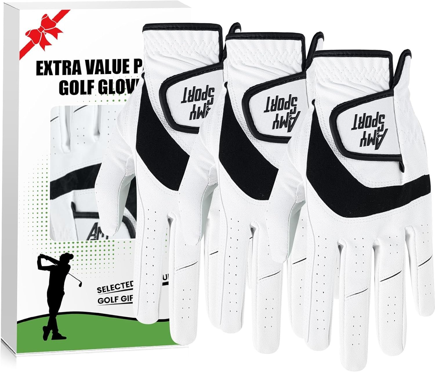 Amy Sport Golf Gloves Men Right Handed Golfer Left Hand 3 Pack PU Leather All Weather Grip Soft Breathable Flexible for Mens 1 Amy Sport Golf Gloves Men Right Handed Golfer Left Hand 3 Pack PU Leather All Weather Grip Soft Breathable Flexible for Mens