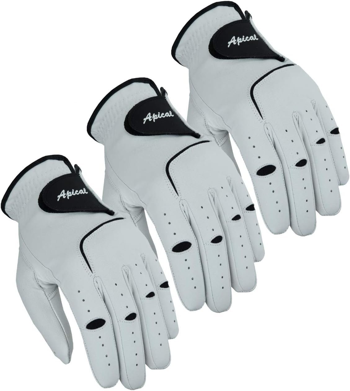 Apical Premium Leather Golf Glove Stable Grip Mens Golf Gloves Durable Value Pack (Pack of 3) Genuine Cabretta Leather Golf Gloves Men Left Hand (Regular Sizes) 1 Apical Premium Leather Golf Glove Stable Grip Mens Golf Gloves Durable Value Pack (Pack of 3) Genuine Cabretta Leather Golf Gloves Men Left Hand (Regular Sizes)