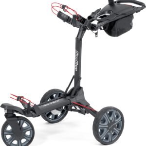Bag Boy Volt Electric Golf Push Cart | Compact Remote Controlled Trolley with 36 Hole Lithium Battery, 9 Speeds, Excess Storage Space, Anti-Tip 4th Wheel, 2 Step Fold and TrueLine Tracking
