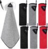 Batiyeer 6 Pack Magnetic Golf Towel Bulk 16" x 16" Microfiber Fabric Towels with Clip Waffle Pattern Absorbent Strength Magnet Golf Accessories Ball Cleaner for Carts Men Gift