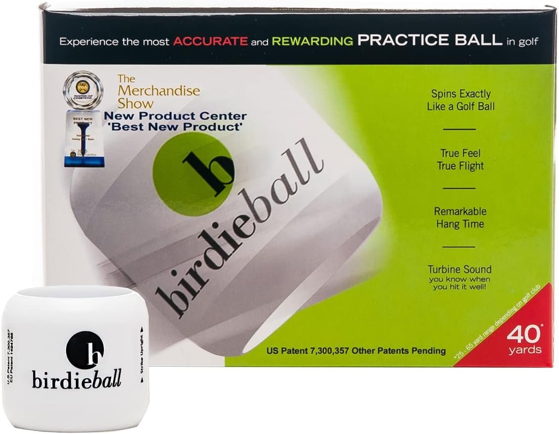 BirdieBall Practice Golf Balls, Full Swing Limited Flight Golf Practice Balls, Perfect Training Aid for All Golfers (pack of 12) 1 BirdieBall Practice Golf Balls, Full Swing Limited Flight Golf Practice Balls, Perfect Training Aid for All Golfers (pack of 12)