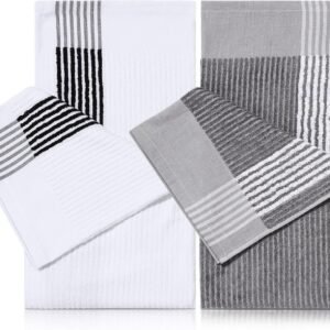 Buryeah 2 Pieces Golf Towel 22 x 44 Inch Cotton Golf Caddy Towel Camping Large for Caddies Golfers Tour Players Club with Stripe, 2 Colors