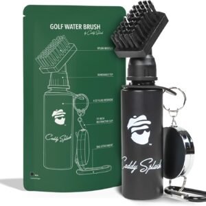 Caddy Splash Golf Club Brush Cleaner with Water - Heavy Duty Retractable Clip- Squeeze Bottle for Easy Cleaning with Nylon Bristles- Holds 4 Oz Water - Golf Accessories- USA Company