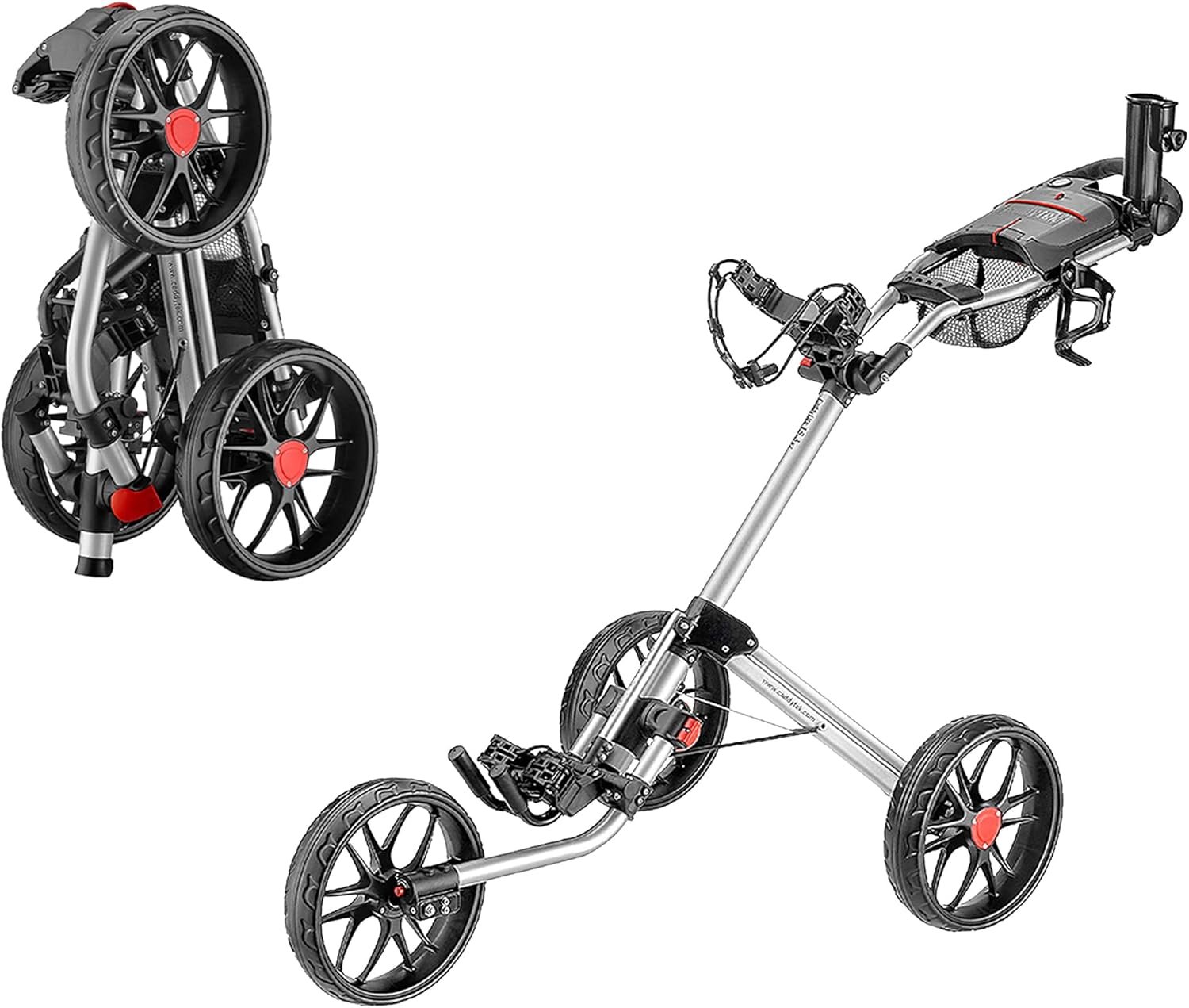CaddyTek Caddylite 15.3 V2 Golf Push Cart, Deluxe Quad-Fold, Lightweight, 3 Colors 1 CaddyTek Caddylite 15.3 V2 Golf Push Cart, Deluxe Quad-Fold, Lightweight, 3 Colors