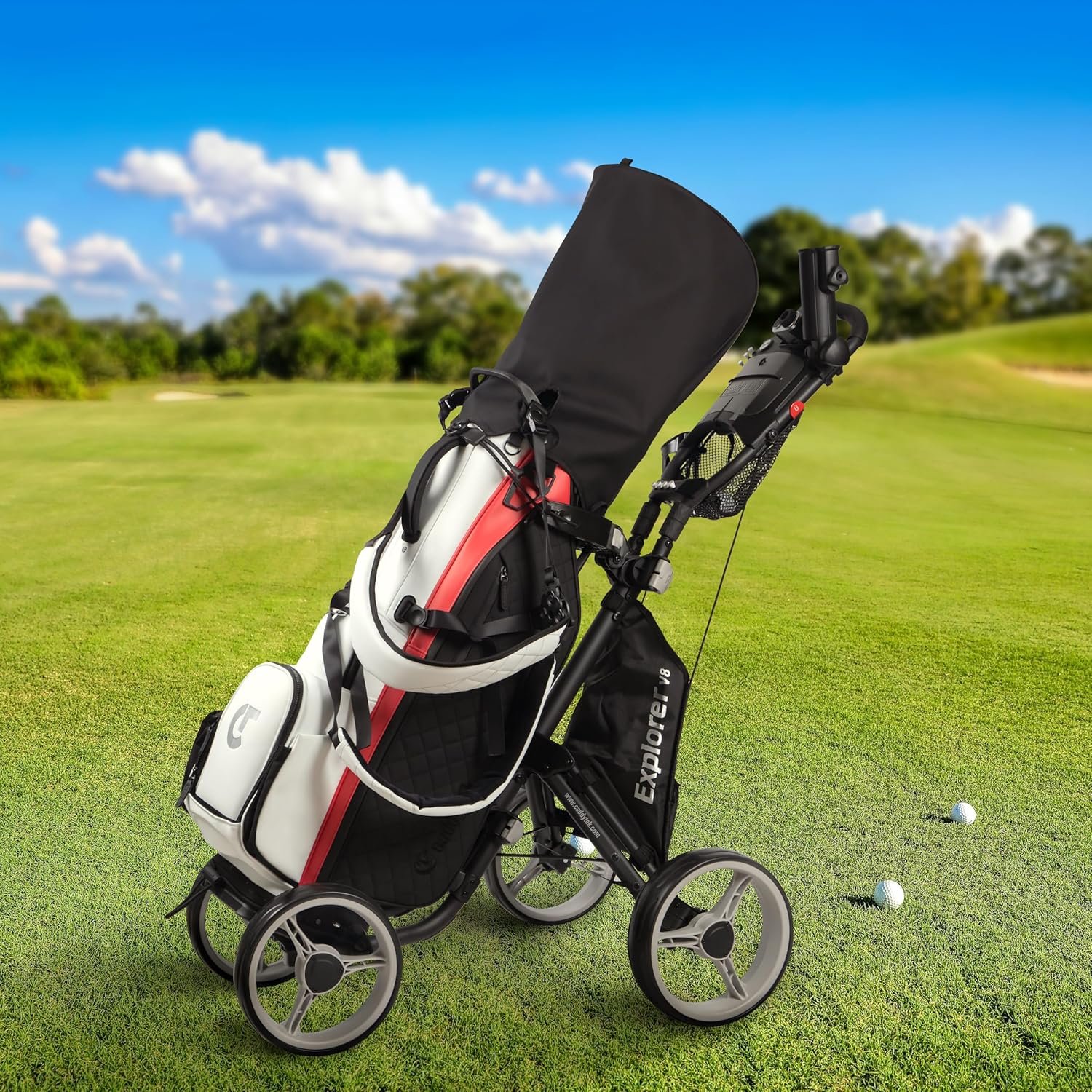 CaddyTek Explorer V8 - SuperLite 4 Wheel Golf Push Cart, Explorer Version 8 2 CaddyTek Explorer V8 - SuperLite 4 Wheel Golf Push Cart, Explorer Version 8 - Image 2