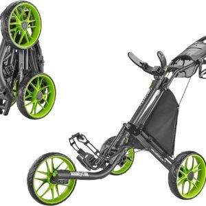 Caddytek CaddyLite EZ Fold Version 8 Golf Push Cart – Collapsible, Lightweight, 3-Wheel, One-Click Folding for Easy Storage