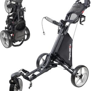 Caddytek CaddyLite One Swivel Version 8 Golf Push Cart Version 8 – 3-Wheel, 360° Swivel Front Wheel, One-Click Folding, Lightweight, Adjustable Handle