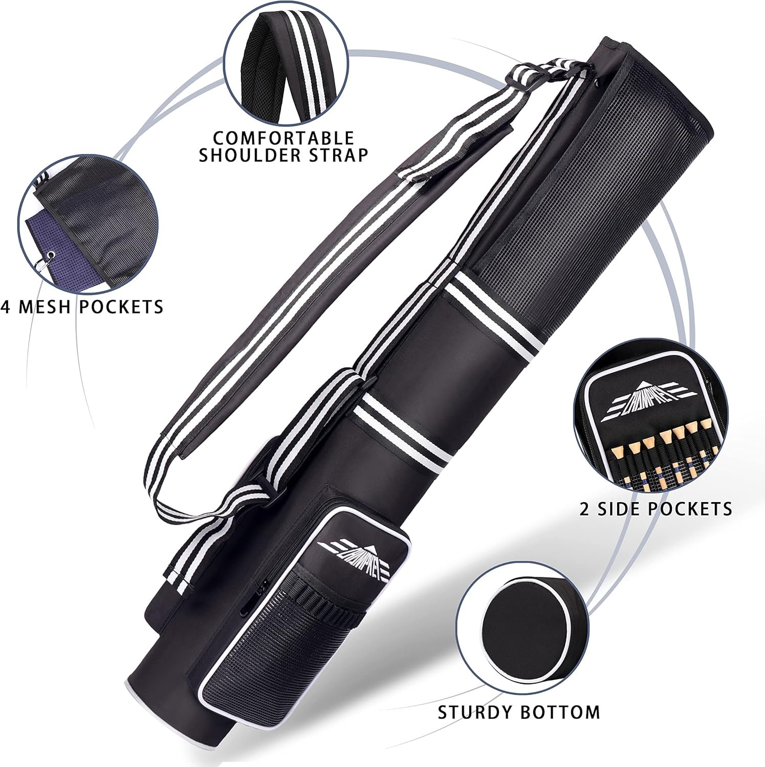 Champkey Professional Golf Sunday Bag (Carry 3-9 Clubs) - 6 Carry Pockets & Adjustable Sling Strap Golf Carry Bag Ideal for Golf Course & Travel 2 Champkey Professional Golf Sunday Bag (Carry 3-9 Clubs) - 6 Carry Pockets & Adjustable Sling Strap Golf Carry Bag Ideal for Golf Course & Travel - Image 2
