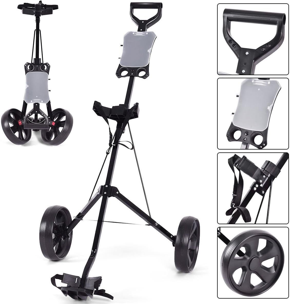 DORTALA Golf Cart, 2 Wheel Foldable Golf Trolley Push Pull Cart with Scoreboard, Multifunctional and Convenient Golf Cart Quickly Opened and Closed 1 DORTALA Golf Cart, 2 Wheel Foldable Golf Trolley Push Pull Cart with Scoreboard, Multifunctional and Convenient Golf Cart Quickly Opened and Closed
