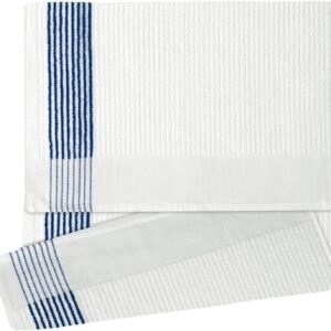 Devant Sports Towels Extra Large Caddy Golf Towel, White/Navy Stripes